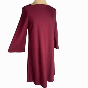 Lafayette 148 New York burgundy knit a line dress size M